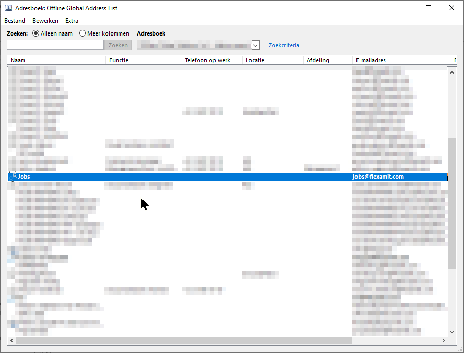 Distributielijst openen in Outlook